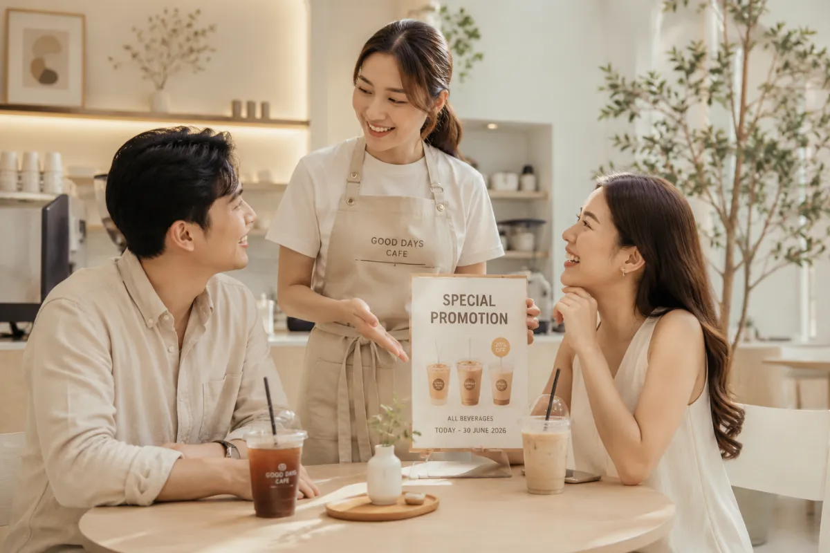 โปรโมทโปรโมชั่นร้านคาเฟ่เปิดใหม่ 2026 | รีวิวส่วนลด โปรโมชันร้านคาเฟ่